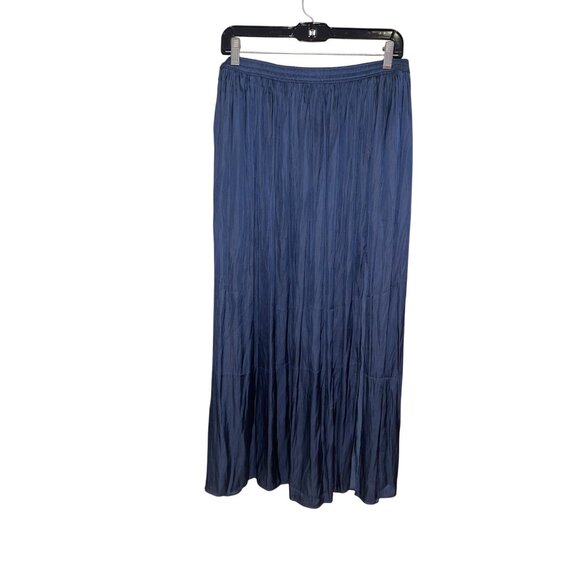 J.Crew Womens Skirt Gray Size 12 Featherweight Crinkle Satin Maxi Side Slit - Picture 9 of 11